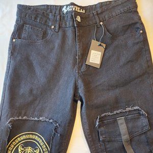 Rivelli Collection Logo Slim Fit Stretch Jeans